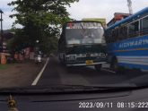 Scary close call, overtaking bus